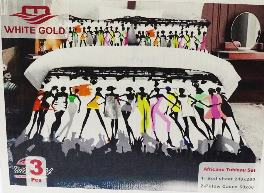 طقم ملاية افريكانو كبير ، مقاس 240x260 ، مكونة من 3 قطع ، اشكال متعددة