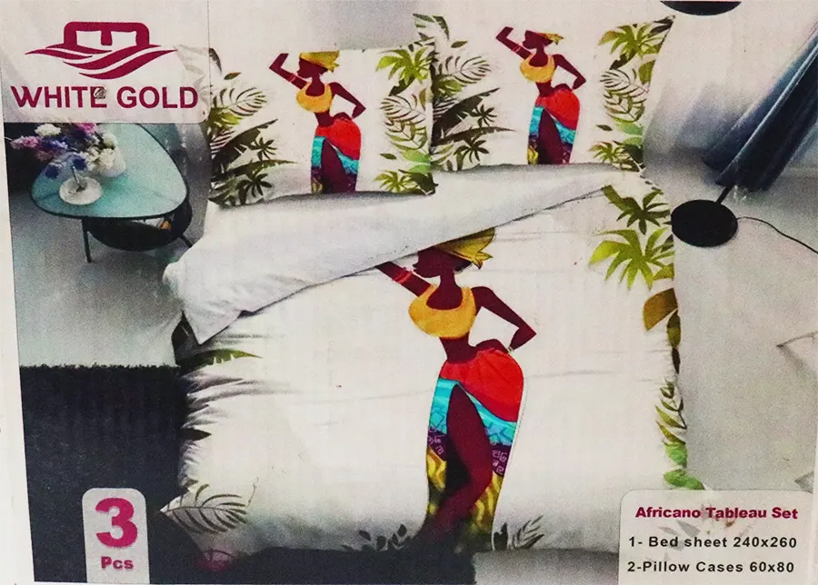 طقم ملاية افريكانو كبير ، مقاس 240x260 ، مكونة من 3 قطع ، اشكال متعددة