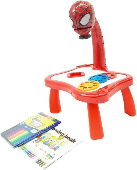 طاولة بروجيكتور تصميم سبايدرمان للرسم ، إضاءة وموسيقى جذابة، 24 نمط للرسم، 330