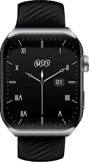 ساعة سمارت من كيو سي واي، شاشة AMOLED مقاس 1.96 إنش، مكالمات بلوتوث، مقاومة للماء ipx7، بطارية تدوم 10 أيام، أسود، GS2