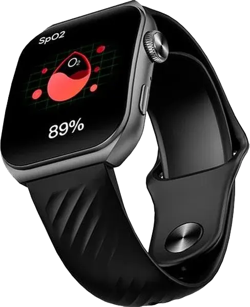 ساعة سمارت من كيو سي واي، شاشة AMOLED مقاس 1.96 إنش، مكالمات بلوتوث، مقاومة للماء ipx7، بطارية تدوم 10 أيام، أسود، GS2