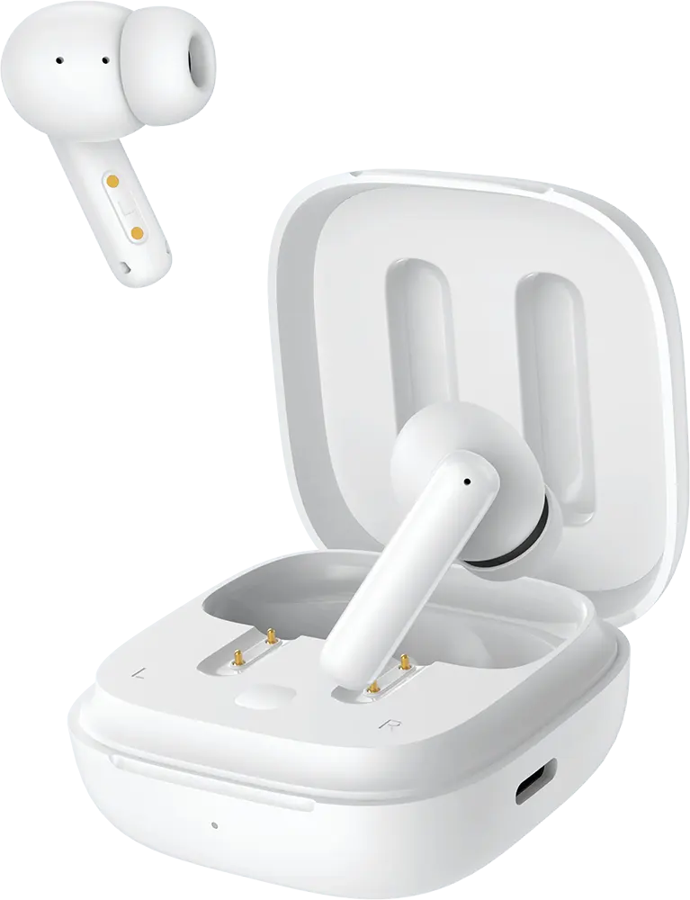 سماعة أذن لاسلكية كيو سي واي  T13 ANC، بلوتوث 5.3، تدعم إلغاء الضوضاء النشط، وقت تغيل 30 ساعة، أبيض، BH22DT10A