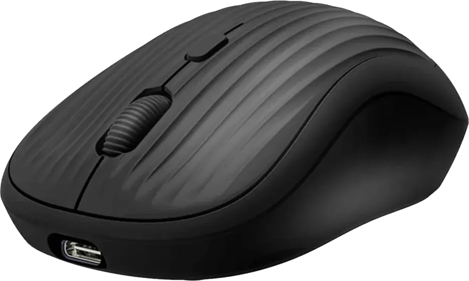 ماوس لاسلكي جيجا ماكس بلس، قابل للشحن، 3200 نقطة فى البوصة، 4 أزرار، أسود، GM-16