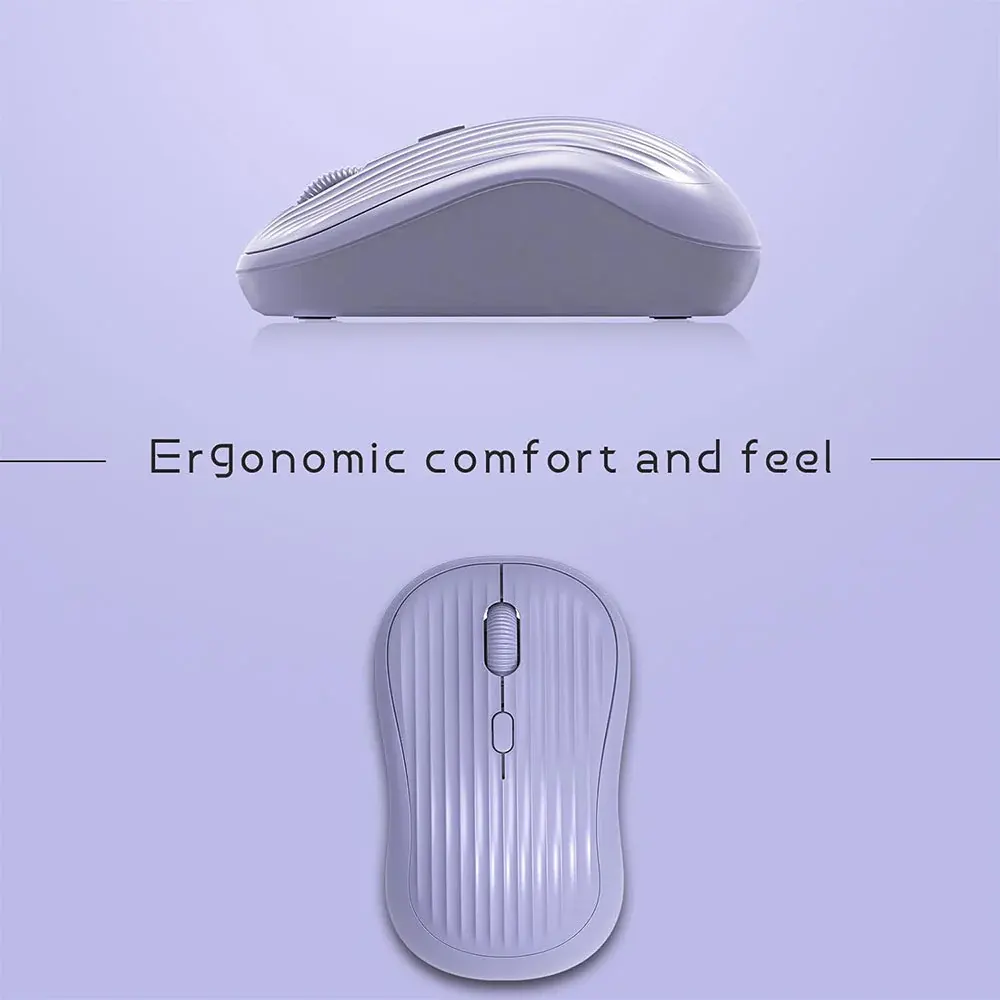 ماوس لاسلكي جيجا ماكس بلس، قابل للشحن، 3200 نقطة فى البوصة، 4 أزرار، بنفسجي، GM-16