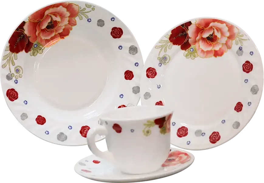 طقم عشاء اركوبال دائري، 58 قطعة، أبيض