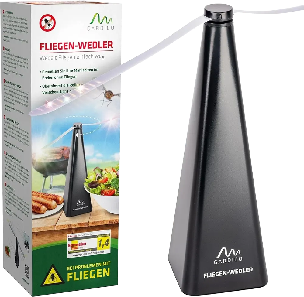 جهاز طرد الذباب والحشرات جارديجو، تعمل بالشحن USB، شفرات دوارة ناعمة وآمنة، أسود