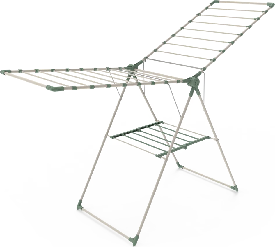 منشر غسيل بيريلا ميجا بلاست، قابل للطي، بجناحين  ، لون اخضر*فضي