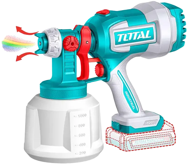 مسدس رش دوكو توتال تولز ، 20 فولت ، مع بطاريه 2 امبير و شاحن ، ازرق ، TSGLI20042