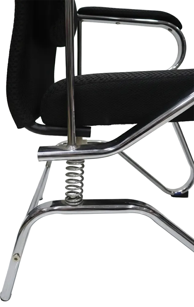 كرسي انتظار مزود بسوسته، هيكل معدني صلب، مسند رأس مبطن، أسود،  MN 02