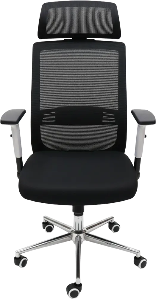 كرسي مكتب هيدروليك، ظهر شبكي عالي، مسند للرأس، أسود، MN-306