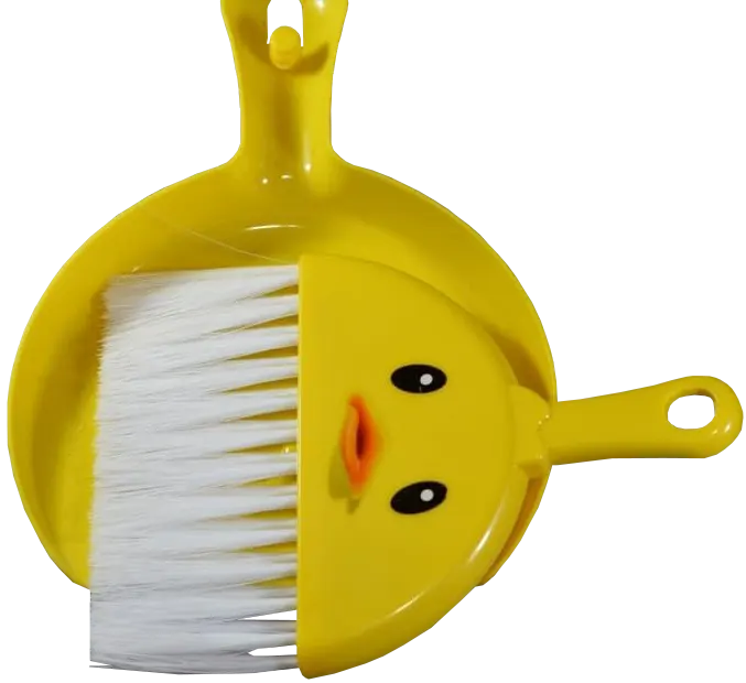 جاروف بفرشة شكل كتكوت ، اصفر