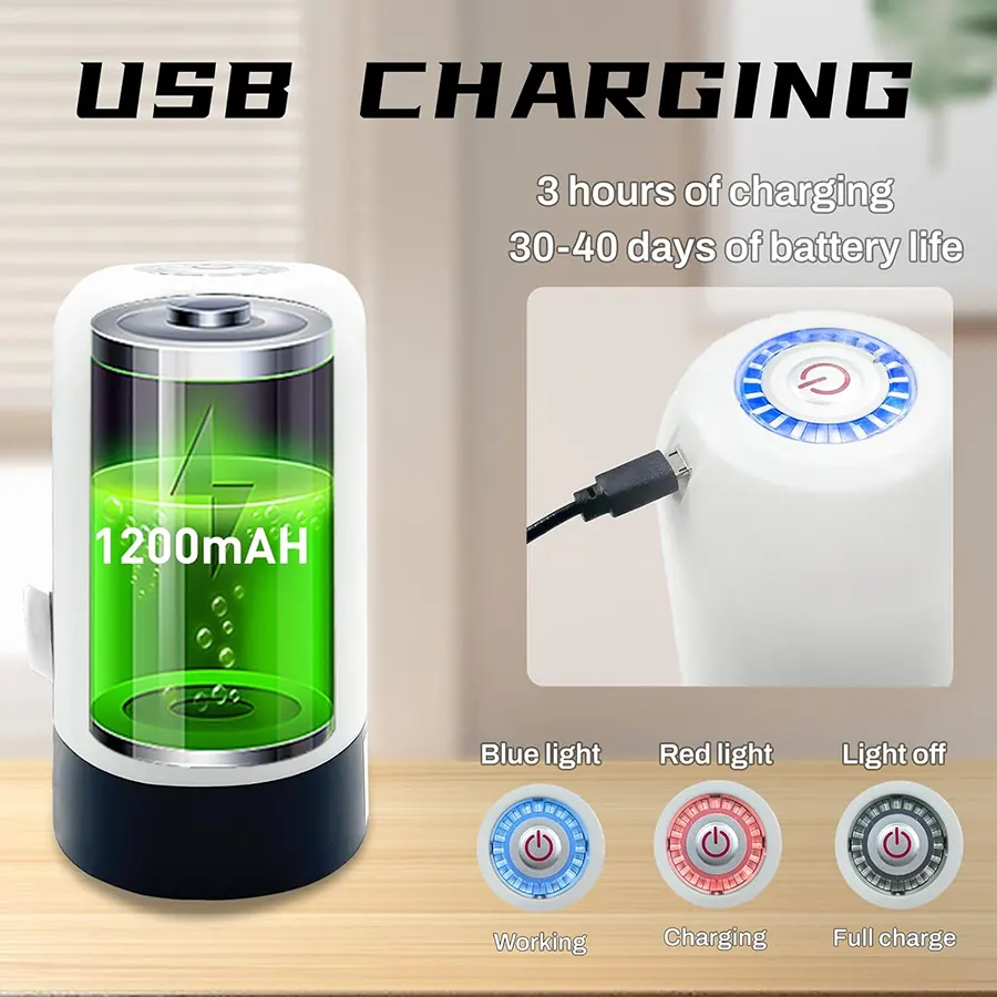 مضخة قارورة مياه الكترونيه ، قابلة للشحن