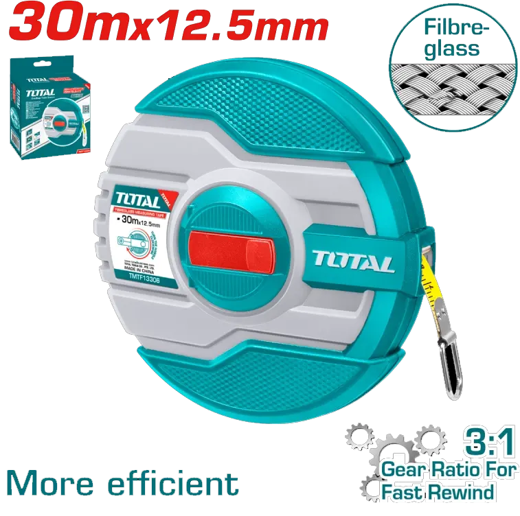 متر قياس ، 30 متر ، مصنوع من الفيبر ، ازرق ، TMTF13306
