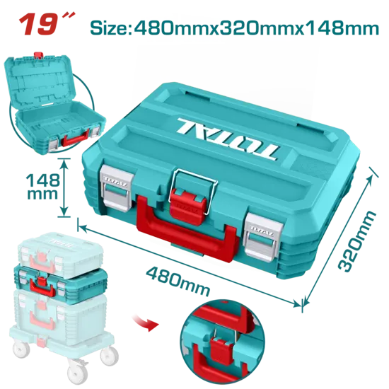 شنطة عده توتال تولز ، 19 بوصة ، بلاستيك ، ازرق ، TPBXS102