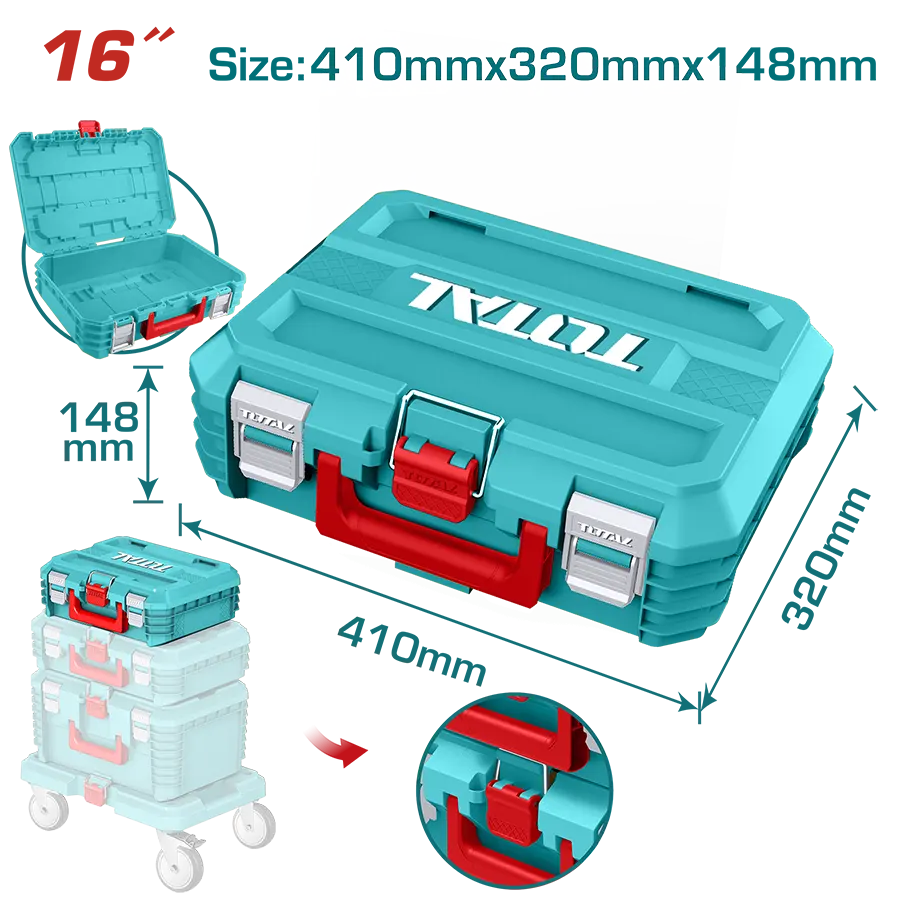 شنطة عده توتال تولز ، 16 بوصة ، بلاستيك ، ازرق ، TPBXS101