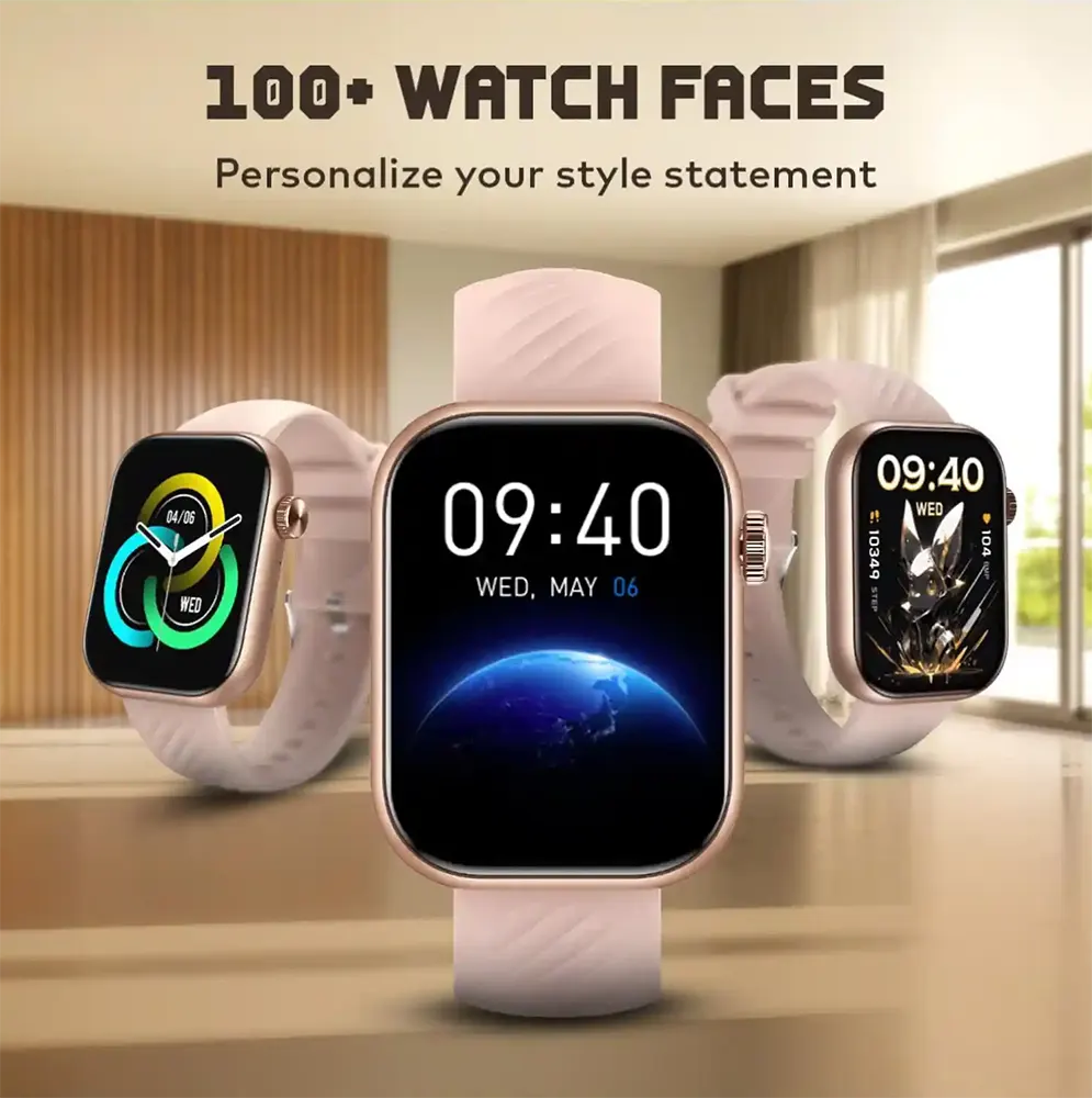 ساعة ايتل ستورم بلس الذكية، بلوتوث 5.2، شاشة لمس اي بي اس 2.01 بوصة، مقاومة للماء، سوار سيليكون، بطارية 300 مللي أمبير، روز جولد، ISW-015