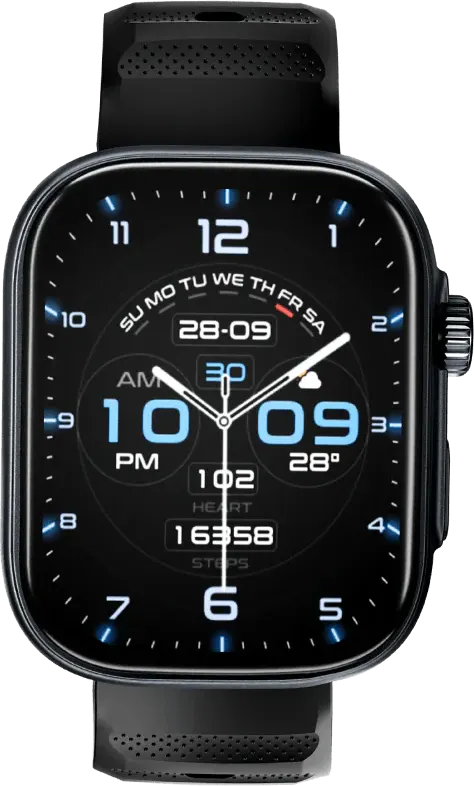 ساعة ايتل ستورم الترا الذكية، بلوتوث 5.3، شاشة لمس TFT مقاس 2.02 بوصة، مقاومة للماء، سوار سيليكون، بطارية 300 مللي أمبير، لون أسود، ISW-023