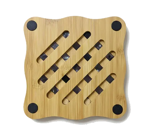 كوستر خشبي بامبو مربع دبل ،134