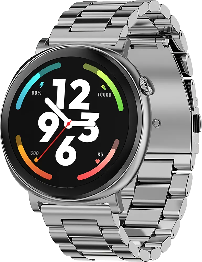 ساعة ذكية SGW-S1 من Smart Gate، شاشة لمس AMOLED مقاس 1.43 بوصة، بلوتوث V5.2، مقاومة للماء IP68، بطارية 280 مللي أمبير-ساعة، لون فضي