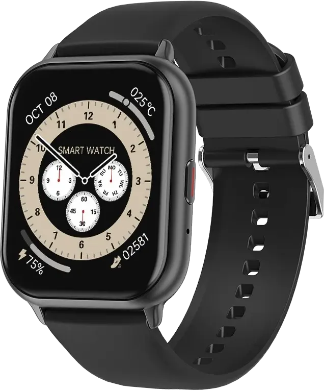 ساعة ذكية من سمارت جيت SGW-S، شاشة لمس TFT مقاس 1.83 بوصة، بلوتوث V5.2، مقاومة للماء IP68، بطارية 250 مللي أمبير، لون أسود