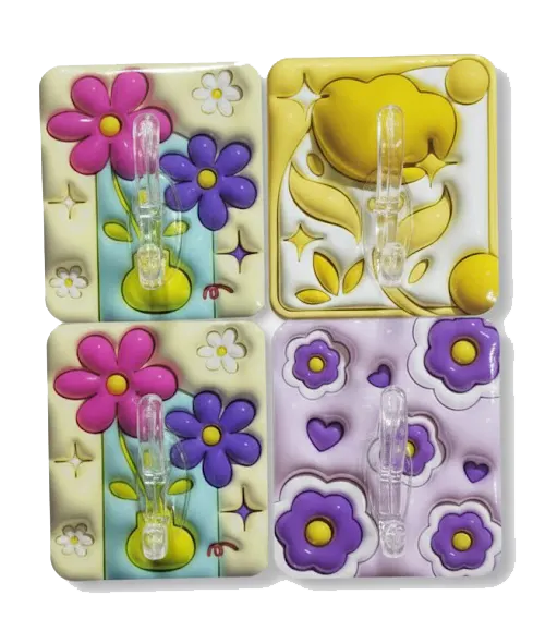 شماعه شفافه لاصقه ، اشكال مختلفه ، 4 هوك ، 10337