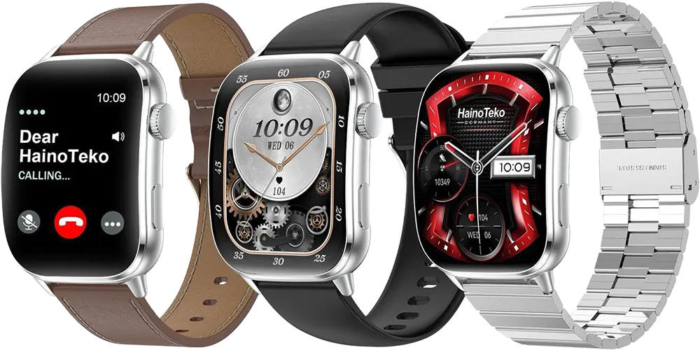 ساعة هاينو تيكو-14 الذكية، شاشة AMOLED مقاس 2.04 بوصة، مقاومة للماء، بطارية 350 مللي أمبير-ساعة، 3 أحزمة، متعددة الألوان