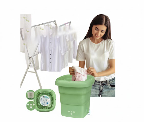 Portable Foldable Washing Machine, 9-liter Capacity, Compact Design Ideal For Travel And Light Washing, Touch Control Panel, 2857