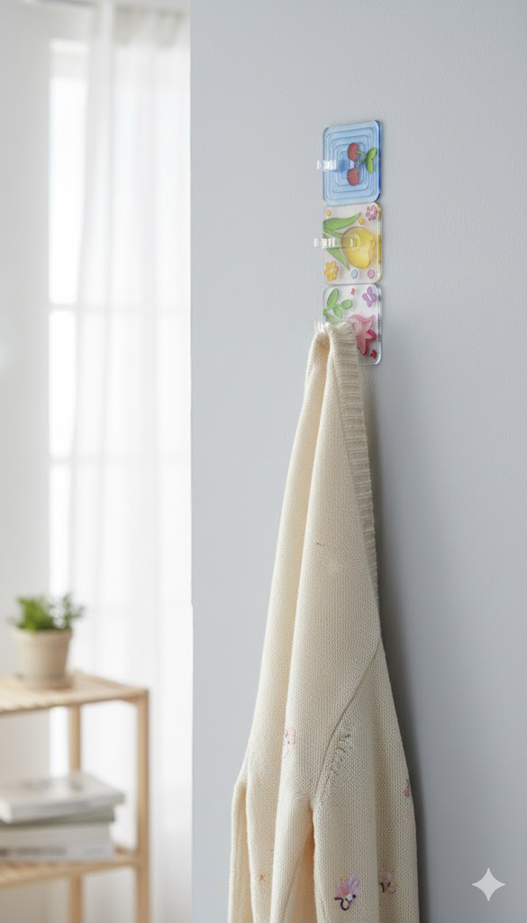 شماعه شفافه لاصقه هوك ، اشكال مختلفه ، 3 قطع ، 10336