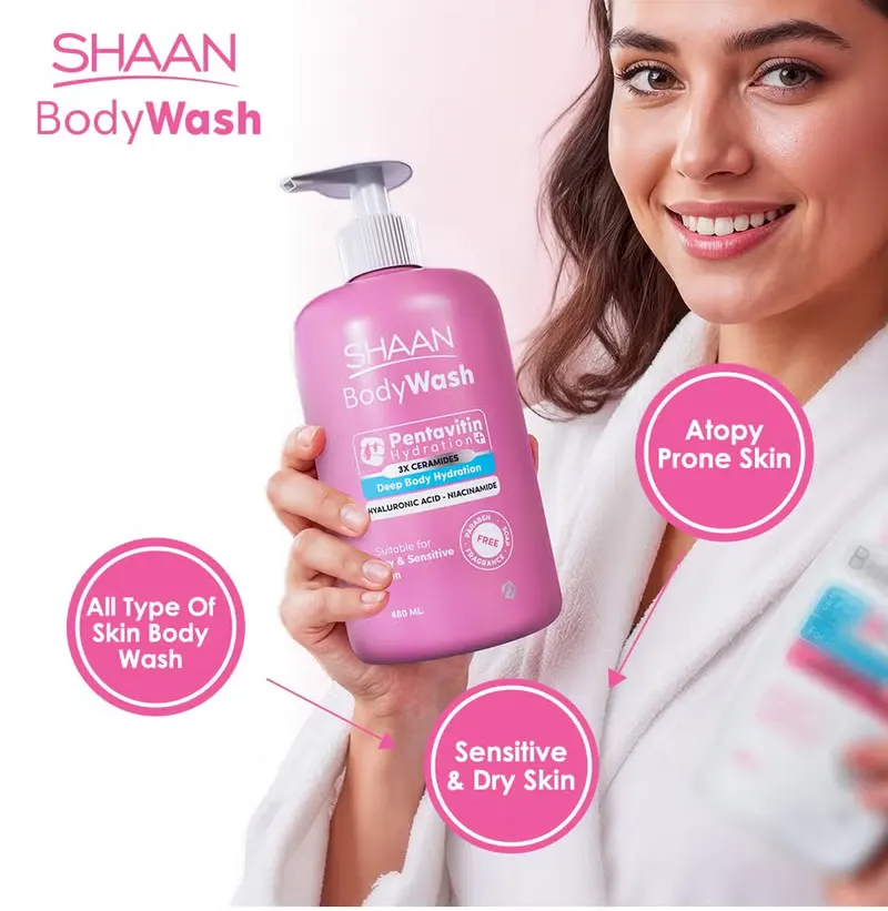 غسول الجسم المرطب من شان، 480 مل