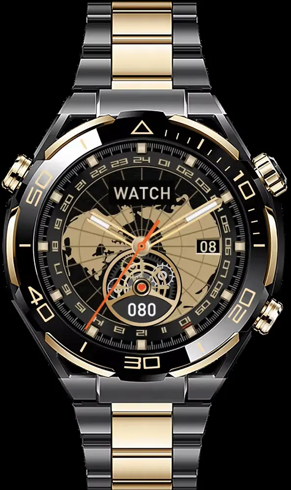 ساعة هاينو تيكو الذكية، شاشة AMOLED مقاس 1.43 بوصة، مقاومة للماء، عمر بطارية يصل إلى 5 أيام، 3 أحزمة، الأسود، RW-68