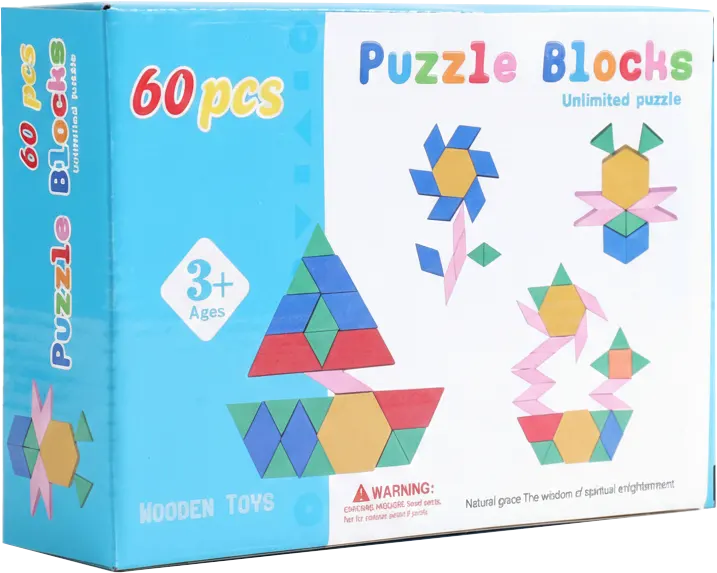 بازل خشبي موزيك ، 60 قطعه ، اشكال متعددة ، 3033