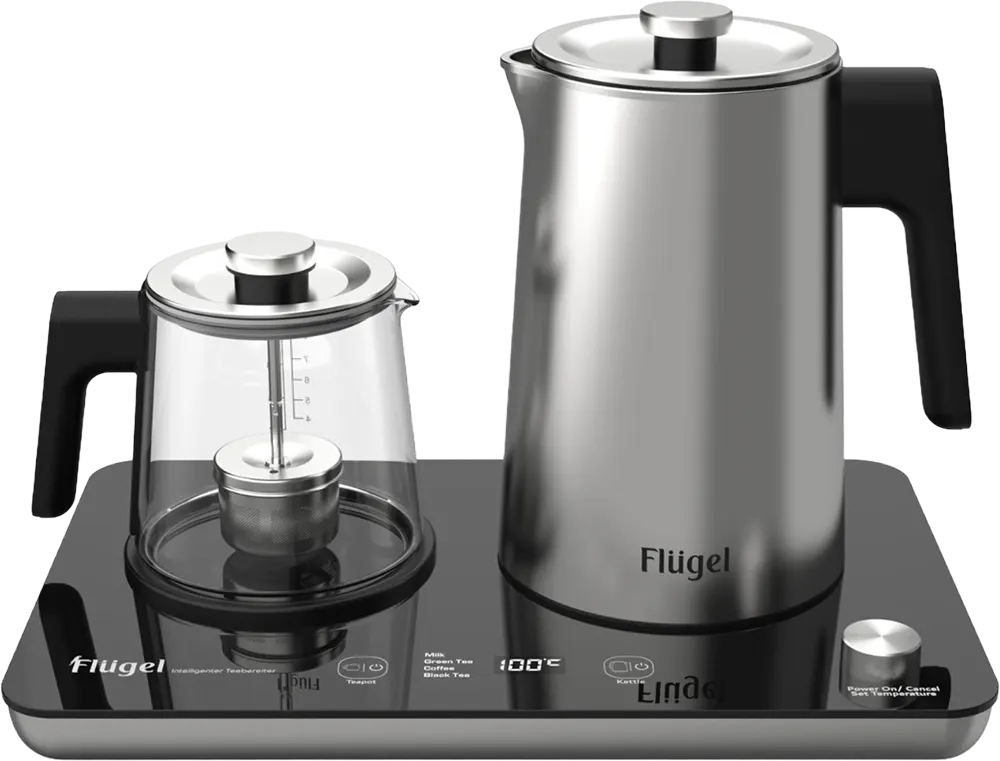 غلاية مياه سمارت فلوجل 2 في 1، 2200 وات، غلاية سعة 1.7 لتر، إبريق شاي 1.0 لتر، شاشة ديجيتال، فضي، T050-6185 7