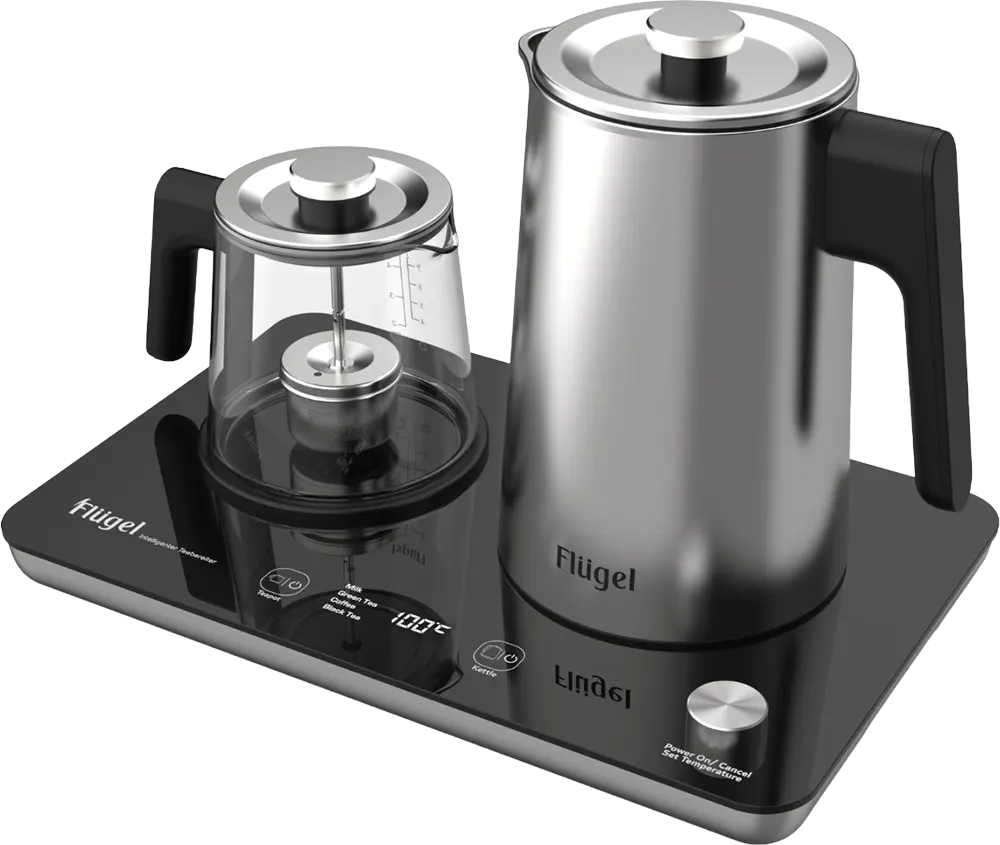 غلاية مياه سمارت فلوجل 2 في 1، 2200 وات، غلاية سعة 1.7 لتر، إبريق شاي 1.0 لتر، شاشة ديجيتال، فضي، T050-6185 7