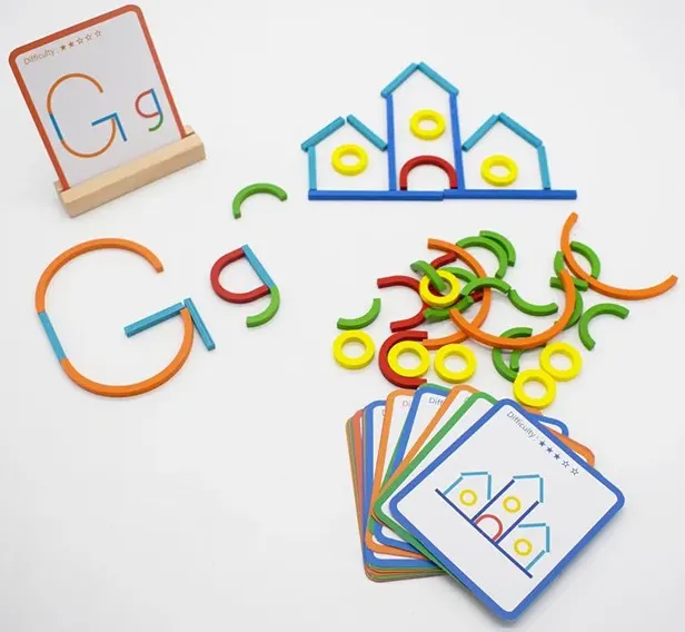 الغاز مطابقة الاشكال و تمييز الالوان و الحروف ، اشكال متعددة ، 3001