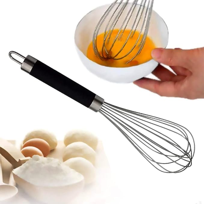 مضرب بيض استانلس ، يد اسود ، 12بوصه ،134