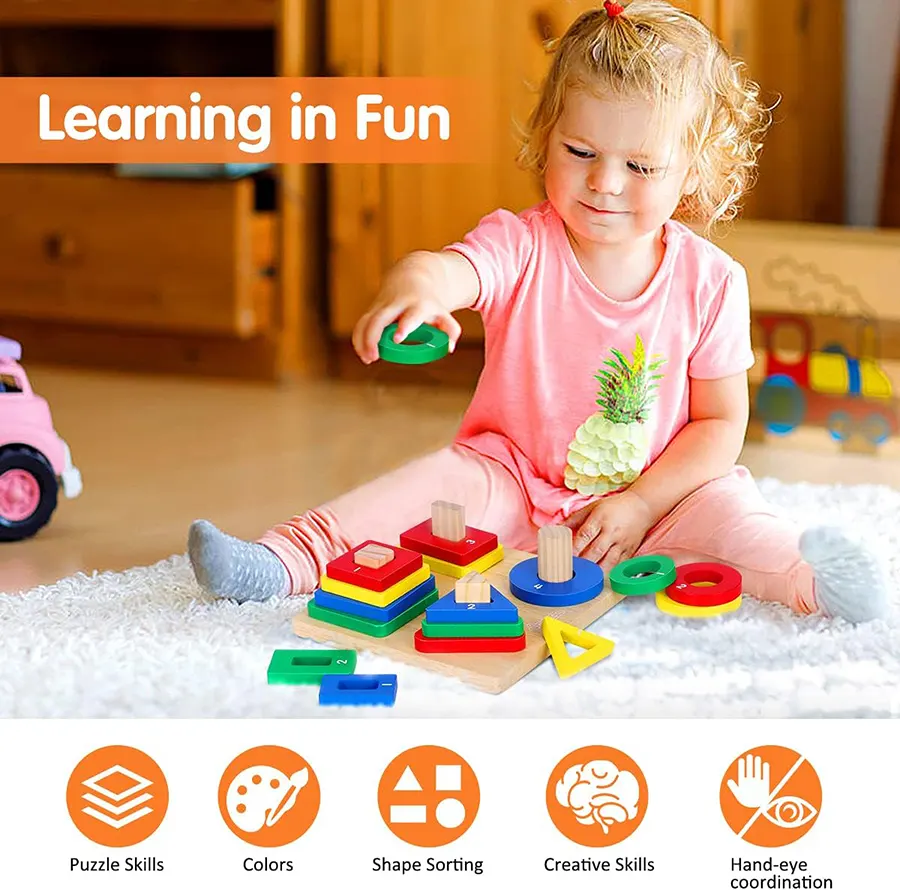 مجسمات لتعليم مطابقة الأشكال هندسية ، 1023