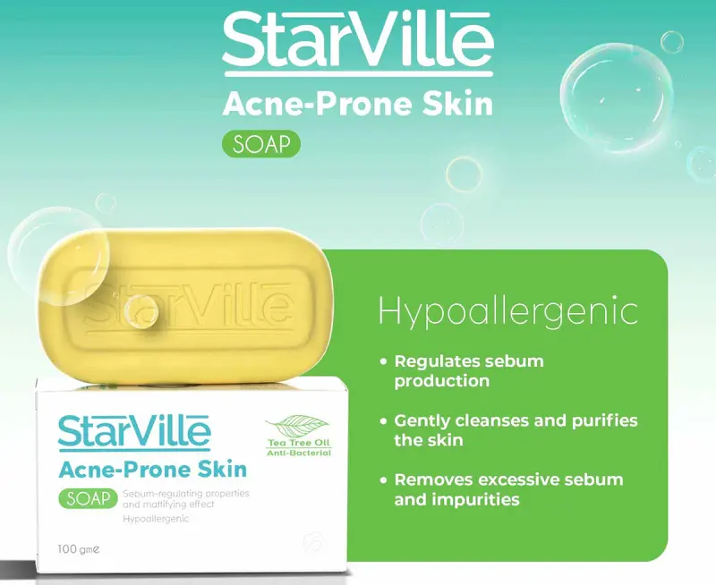 صابون للبشرة المعرضة لحب الشباب من ستارفيل، 100 جم