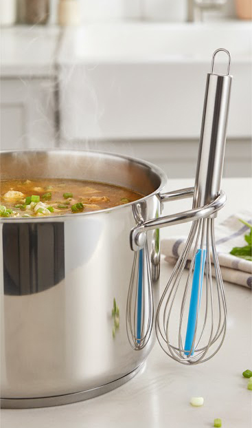 مضرب بيض 10 بوصه ، استانلس * سيلكون ، ازرق