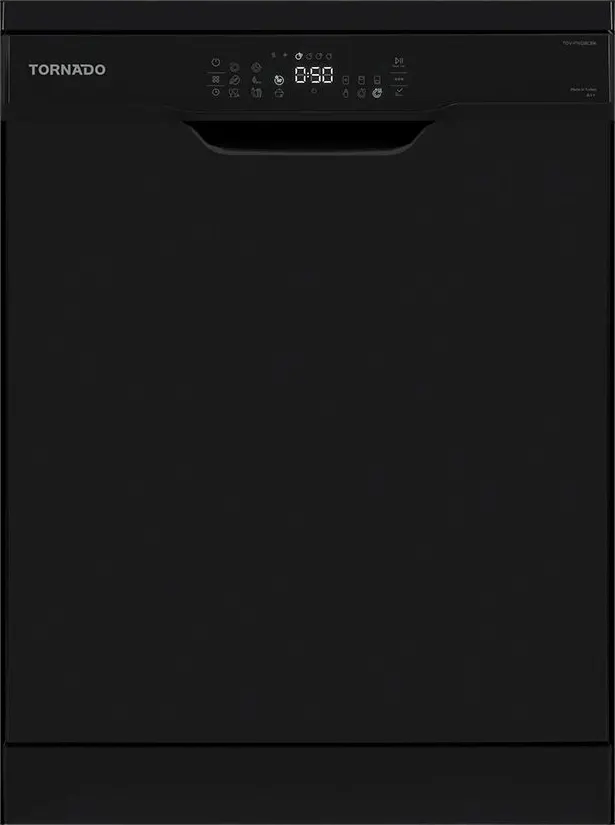 غسالة أطباق تورنيدو ، 12 فرد ، 60 سم ، 8 برامج ، شاشة ديجيتال ، أسود ، TDV-FN128CBK