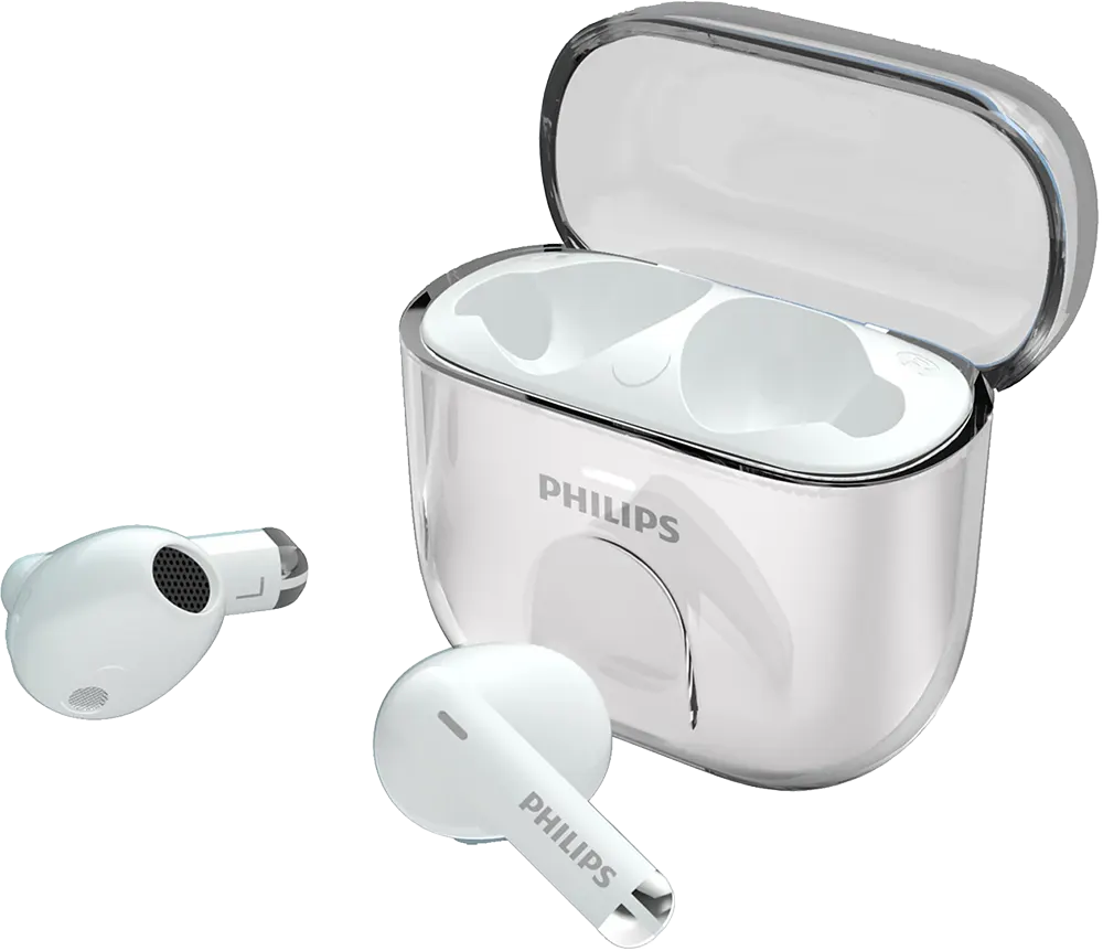 سماعات أذن لاسلكية من سلسلة فيليبس 1000، بلوتوث 5.3، مقاومة للماء IPX4، ENC، أبيض، TAT1158WT-97