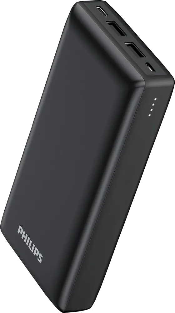 باور بانك فيليبس، 20,000 مللي أمبير، 20 وات، منفذين usb-a، منفذ type-c، أسود، DLP7721C