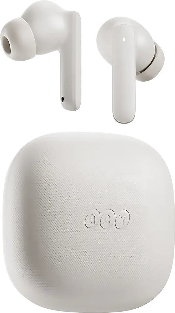 سماعة اذن لاسلكية كيو سي واي T43، بلوتوث 5.3، ENC، وقت تشغيل 35 ساعة، أبيض، BH24QT43A