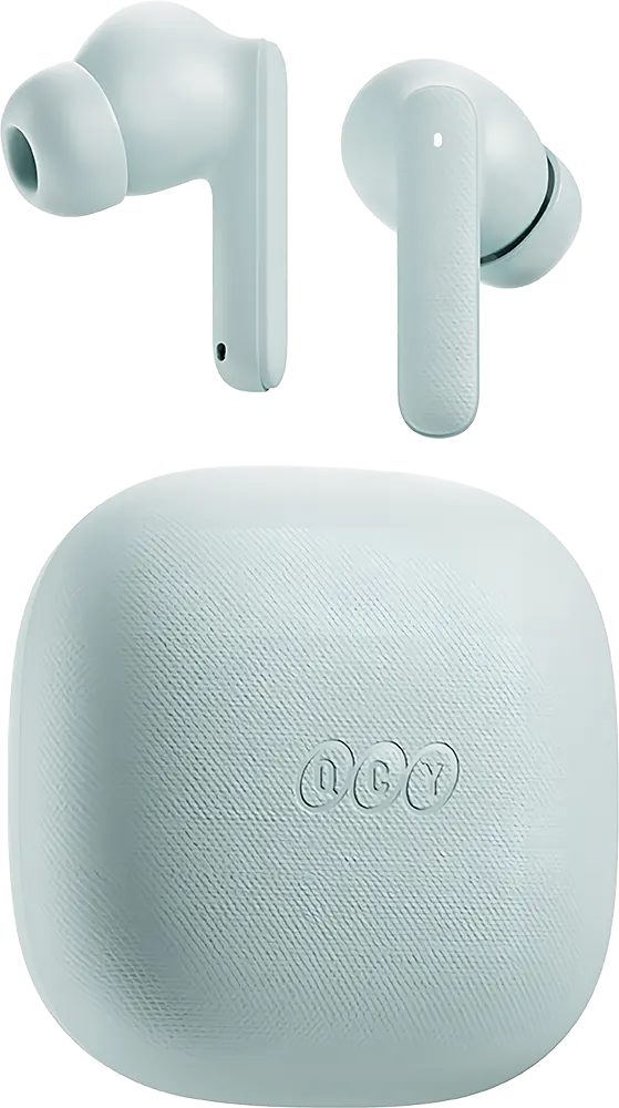 سماعة اذن لاسلكية كيو سي واي T43، بلوتوث 5.3، ENC، وقت تشغيل 35 ساعة، أزرق فاتح، BH24QT43A