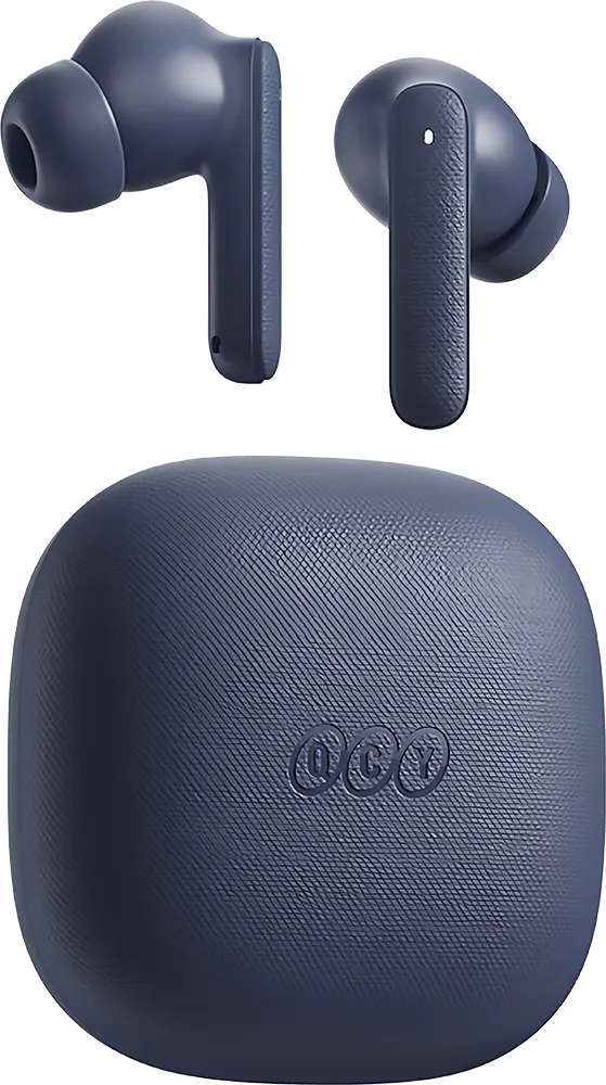 سماعة اذن لاسلكية كيو سي واي T43، بلوتوث 5.3، ENC، وقت تشغيل 35 ساعة، أزرق غامق، BH24QT43A