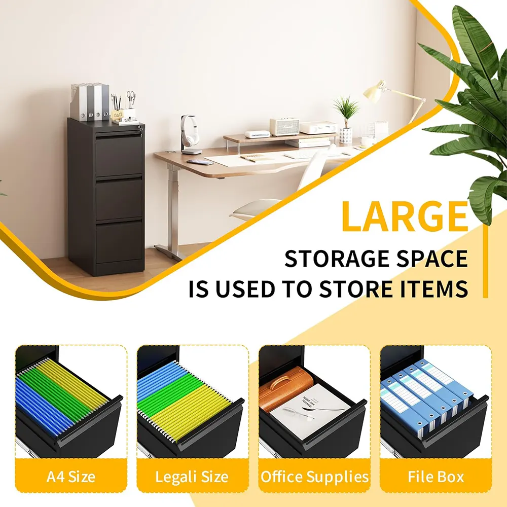 خزانة ملفات شانون، 3 أدراج، معدني، رمادي