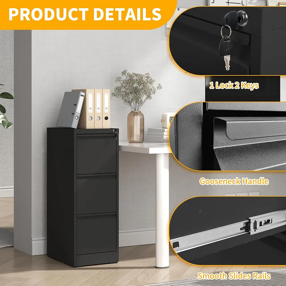 خزانة ملفات شانون، 3 أدراج، معدني، رمادي