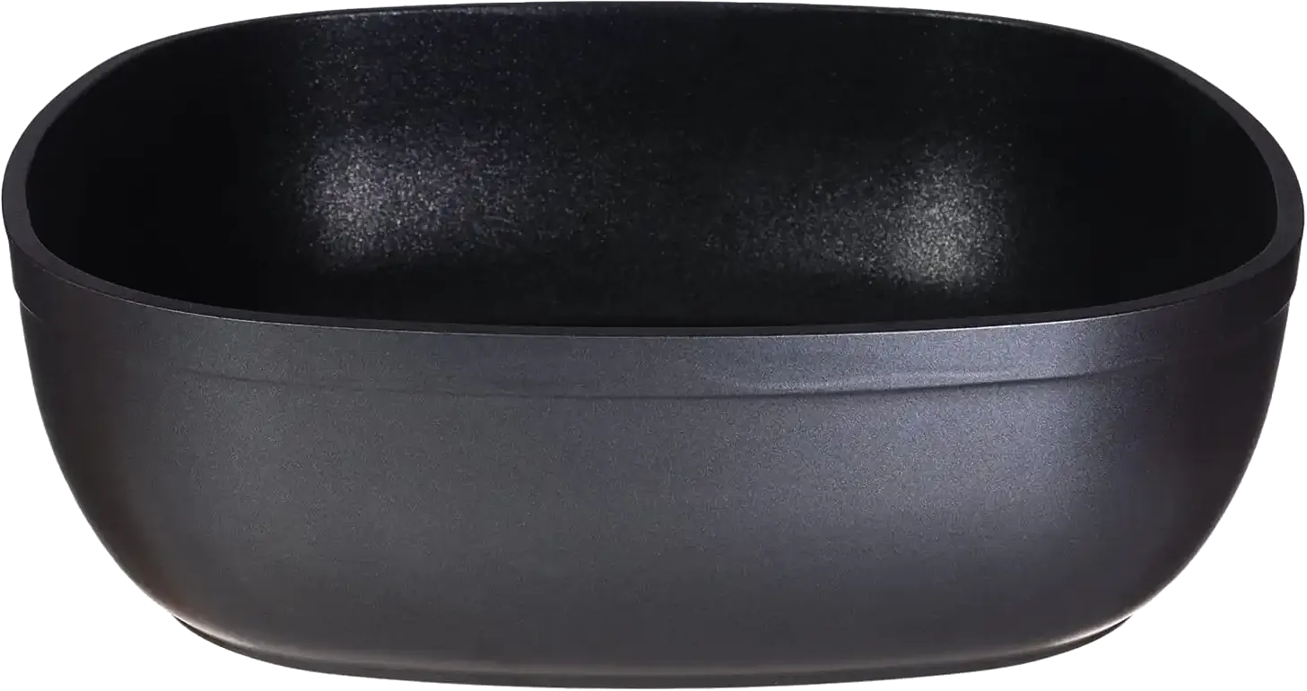 طقم حلل تيتانيوم سافلون 15 قطعة، مربع الشكل، يد استانلس ستيل، لون اسود