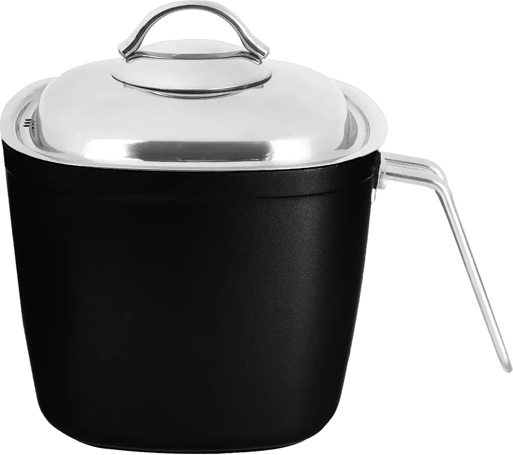 طقم حلل تيتانيوم سافلون 15 قطعة، مربع الشكل، يد استانلس ستيل، لون اسود