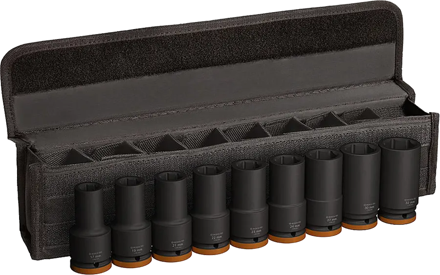 Bosch deep impact socket set, 17 - 32 mm, 9 pieces, 2 608 003 042