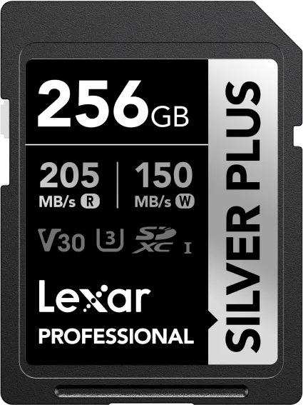 SD كارت ليكسار بروفيشنال سيلفر بلس، 256 جيجا، من نوع SDXC™ UHS-I، تصنيف V30، سرعة قراءة حتى 205 ميجا في الثانية، LSDSIPL256G-BNNNG